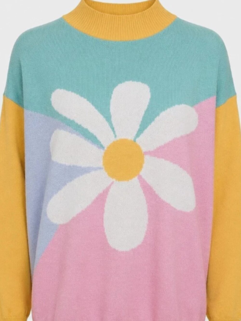 [NWOT] Shein Daisy Multicolor Mockneck Sweater; Size M (Women's)